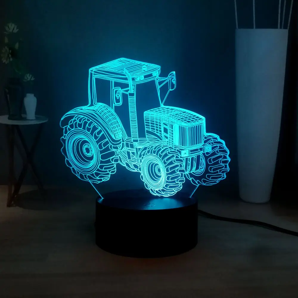 Мультфильм автомобиль 3D Визуальный ночник RGB многоцветный USB переключатель дистанционного светодиодный настольная лампа бутылка для освежителя воздуха детский подарок на день рождения Рождество