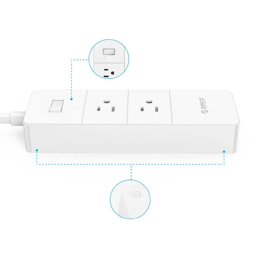 ORICO Smart Socket Power Strip Portable US Plug Adapter with 4 USB Port Multifunctional Home Electronics | Электроника
