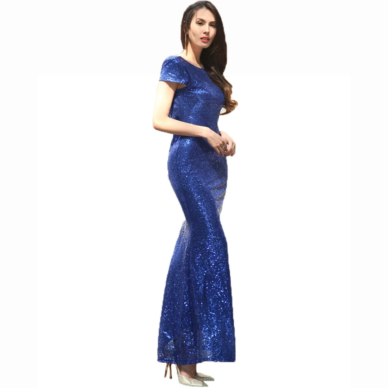 2019 new explosion sequins in a variety of colors sexy backless long dress | Женская одежда