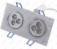 dimmable 6w 2x3w 6 led ceiling down light fixture grille lamps bulb hotel store