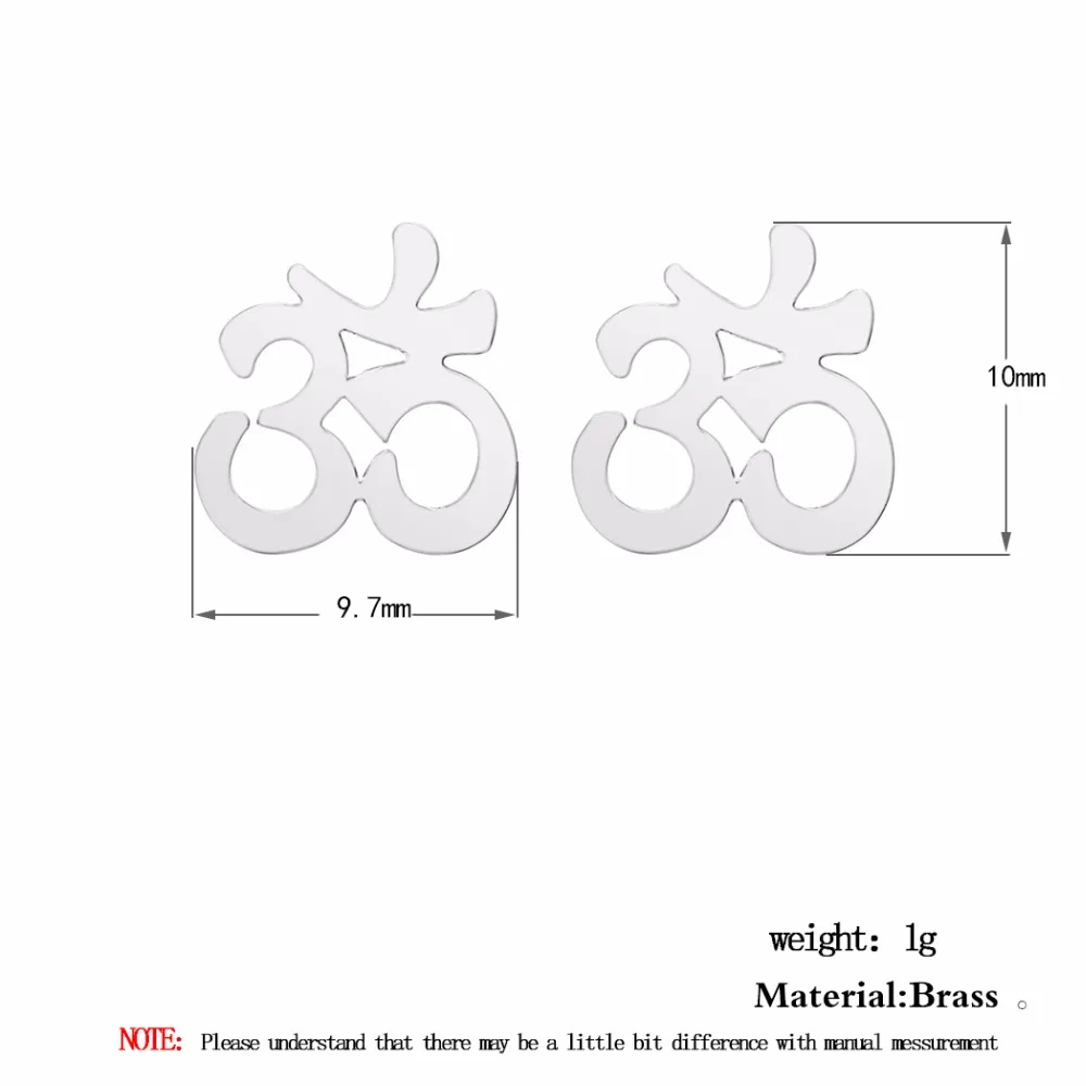 QIMING 1 пара золото модная форма символ йоги и серьги-гвоздики из религиозное