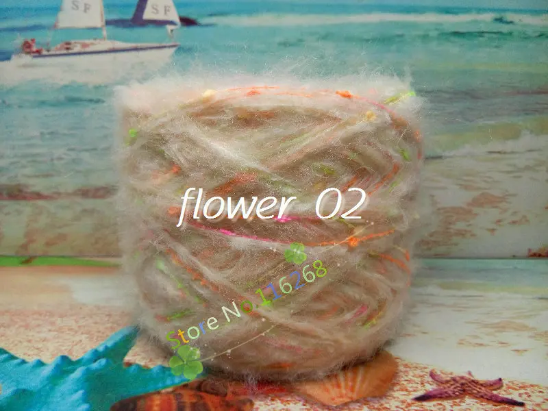 flower 02 100 г/лот ручная вязка крючком, пряжа для вязания,, пряжа для вязания с блестками, зимняя теплая пряжа для вязания, Т3 - Цвет: flower 02