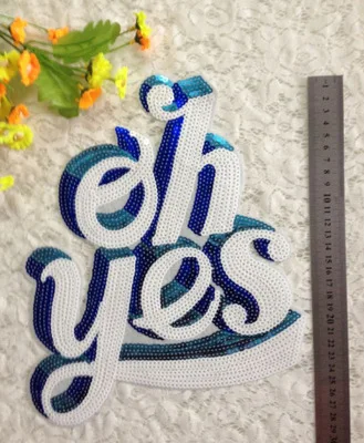 Вышитые термоклейкие нашивки FFLACELL для одежды модные блестки надпись deal with it