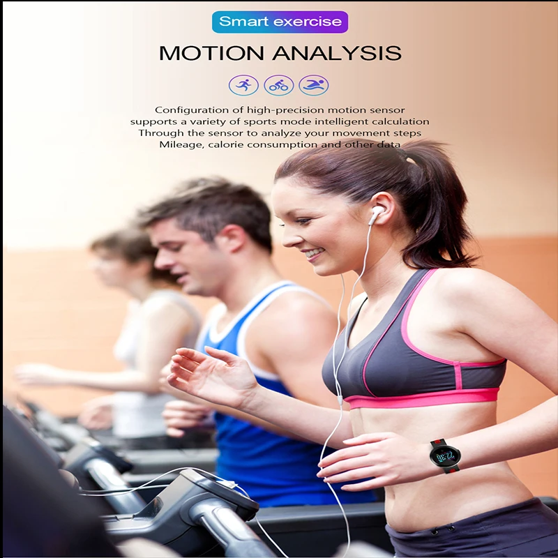 Круглые водонепроницаемые Смарт часы для мужчин и женщин пульсометр фитнес