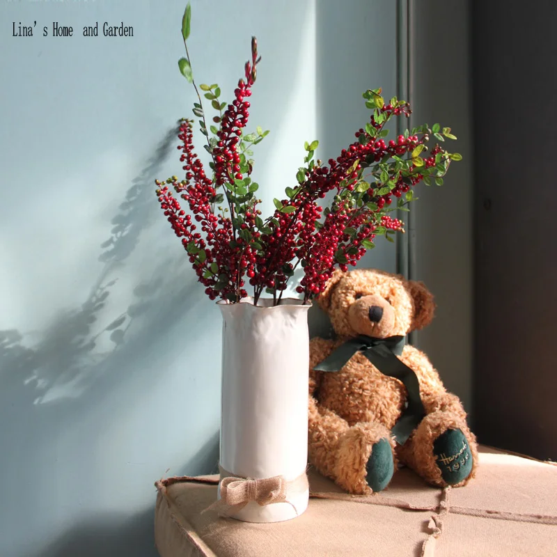 

melmac looking creative simple tabletop metal flower vase with ribbon decor