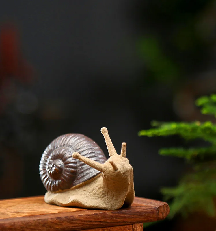 Garden Animals Ceramic Snail Bonsai Micro Landscape Garden Decoration Outdoor Potted Landscaping Decoration Garden Ornaments