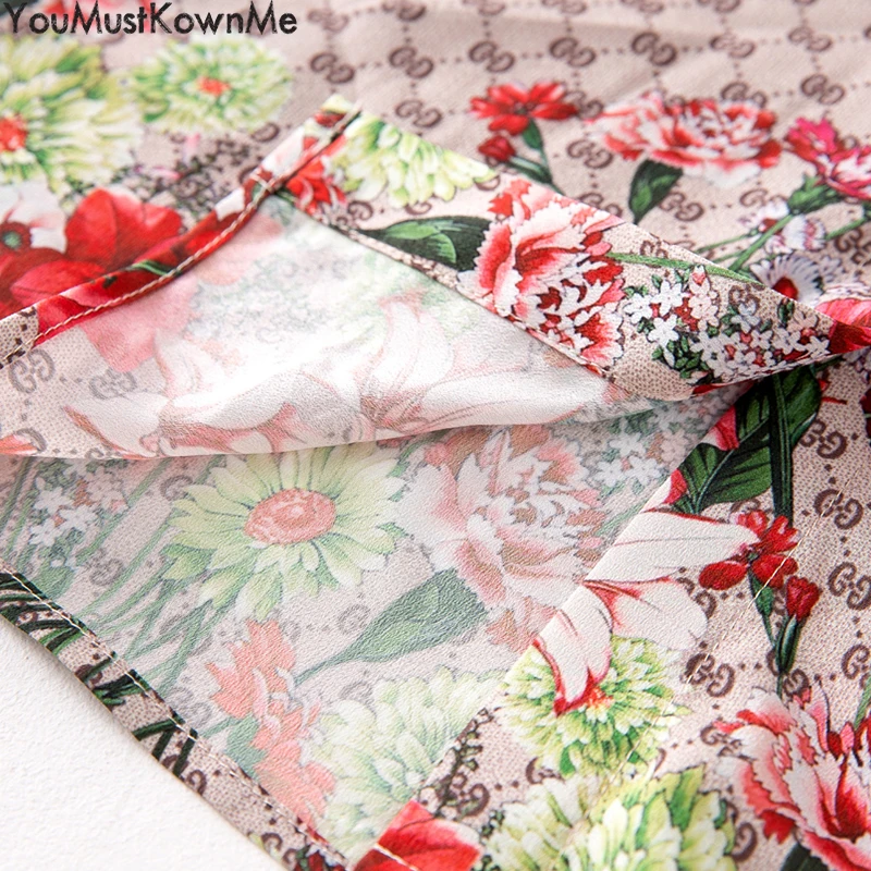 Женская блузка с длинным рукавом Элегантная цветочным принтом большие размеры 3XL