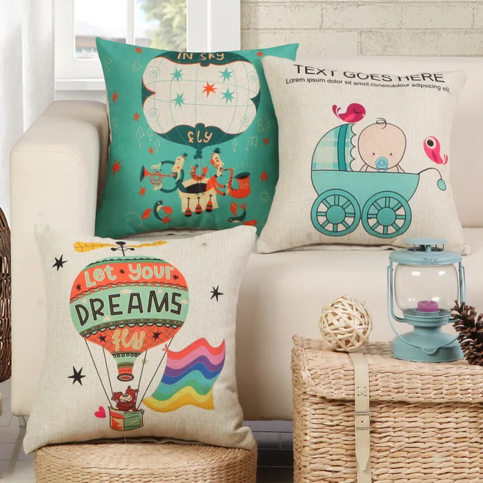 Наволочка для детской комнаты на Рождество из льна и хлопка диванную кровать