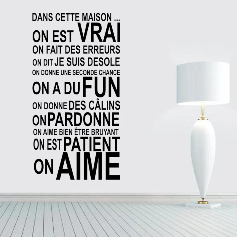 

French Art Love Proverbs DIY Wall Stickers Living Room Bedroom Kids Room Home Decorative Waterproof Wallpapers JG1239