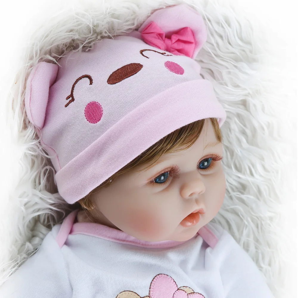 Nicery 20-22inch 50-55cm Bebe Reborn Doll Soft Silicone Boy Girl Toy Baby Gift for Children Pink Hat Trousers | Игрушки и хобби