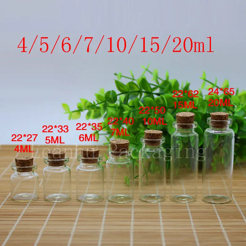 Маленькие стеклянные бутылки с деревянная пробка мини ясные пустые пенициллин