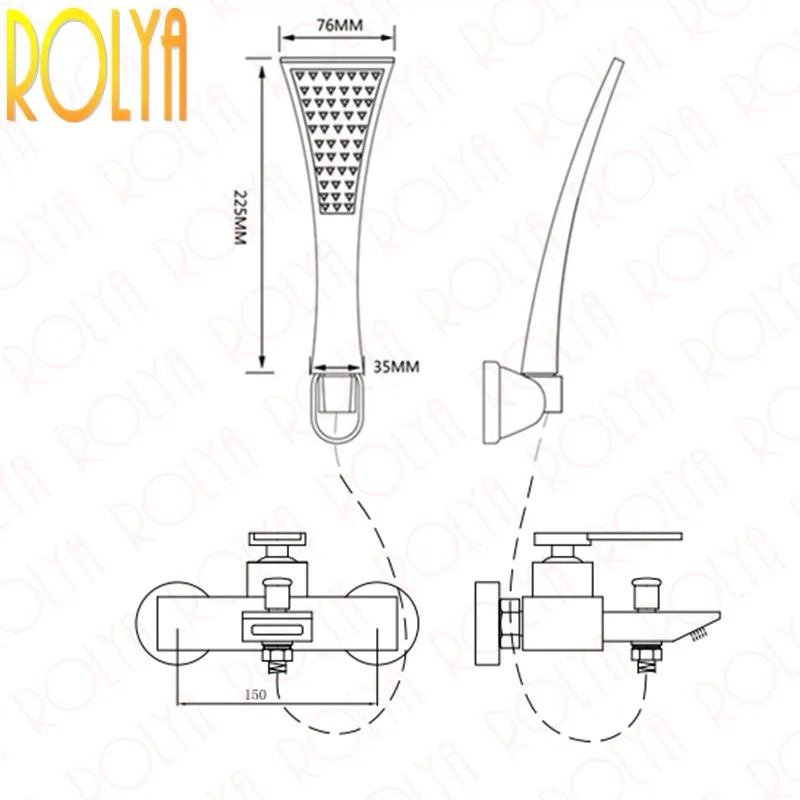 Rolya смеситель для ванны настенный душа краны Золотой/хром/матовый Новое