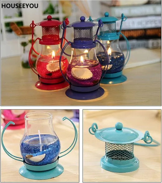 Винтажные подсвечники Современные портативные железные стеклянные для дома