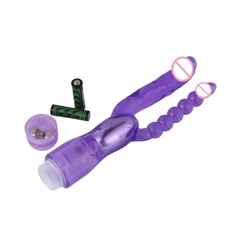 Мощный Вибрационный Вибратор двойной Дилдо вагинальный клиторальный анальный