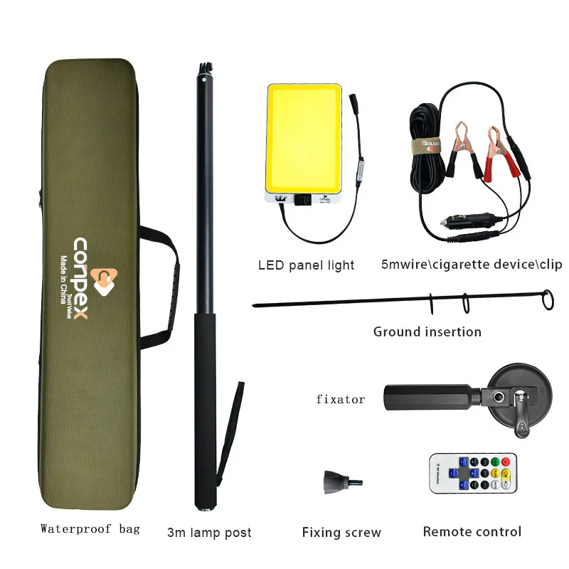 저렴한 야외 휴대용 Led 캠핑 램프 충전식 LED 작업 스포트 라이트 Cob 텔레스코픽 기둥 조명 낚시 도로 여행 바베 큐