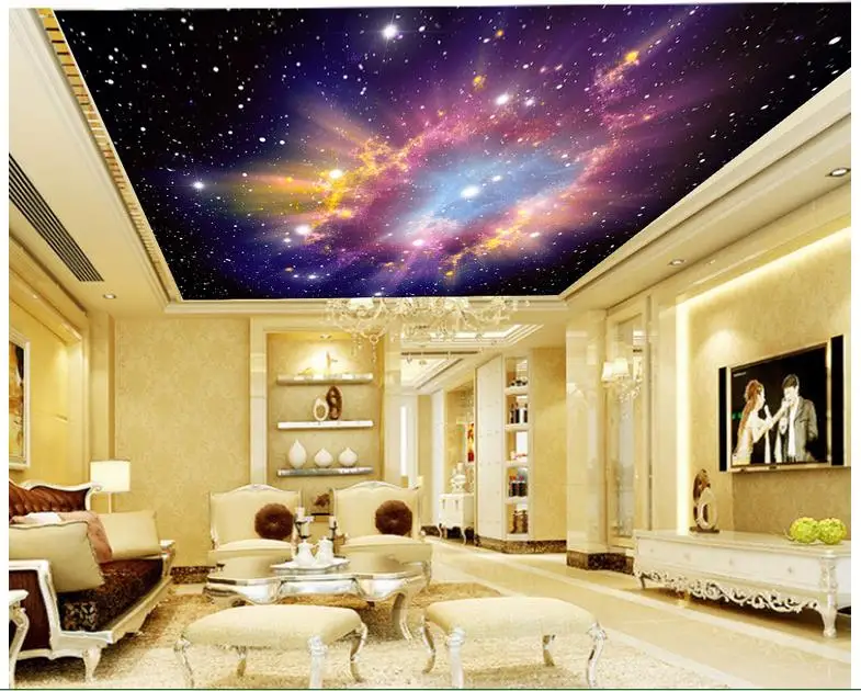 Индивидуальные 3d потолочные фрески обои красочное небо пустая Вселенная
