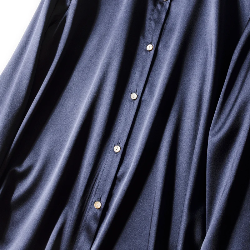 Женская блузка с длинным рукавом летняя из шелка и крепа Размеры M L XL 100%|blouses plus|real