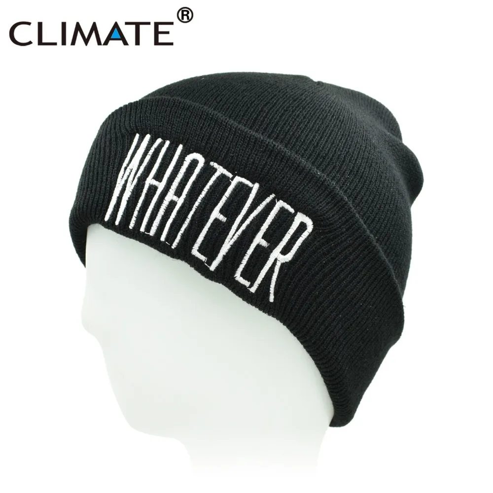 Климат Для женщин мужчин зимняя шапка теплая шапочка вязать Skullies что берет для