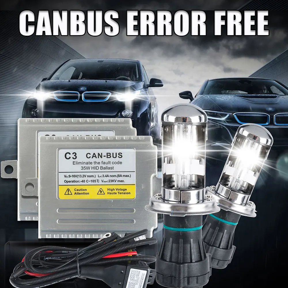 12V 35W C3 CANBUS H4 xenon H4-3 Высокая Низкая ч/л bi конверсия Ki лампа свет 4300k 5000k 6000k 8000k 10000k Xenon