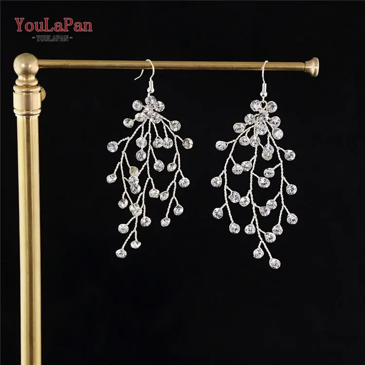 earring YouLaPan HP193-S Свадебная Тиара для невесты свадебная корона для волос Свадебные аксессуары для волос Свадебные украшения для волос свадебная корона - Цвет: earring