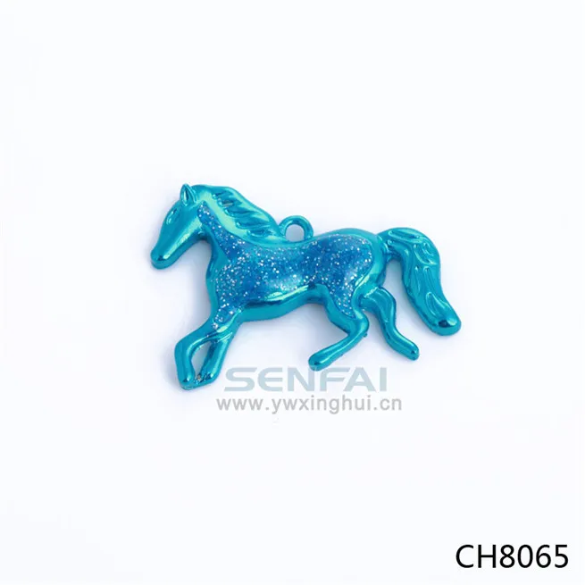 Senfai Pegasus Nebula Red and Blue Running Horse Charm Pendant,Galaxy Animal Necklaces Pendants Metal Jewelry Findings