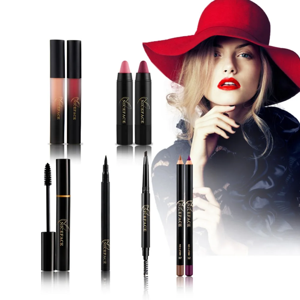 Косметика Makup комплект 9 шт. в том числе Подводка для глаз Тушь ресниц карандаш