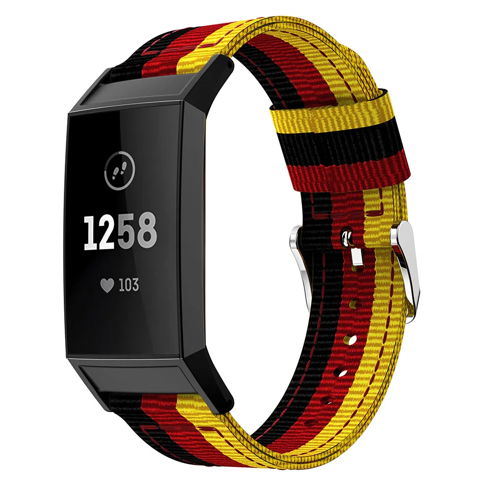 Цветной нейлоновый ремешок для фитнес браслета Fitbit Charge 3 сменный смарт часов