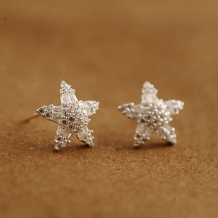 Женские серьги-гвоздики в форме звезды svjewelry ювелирное изделие из стерлингового