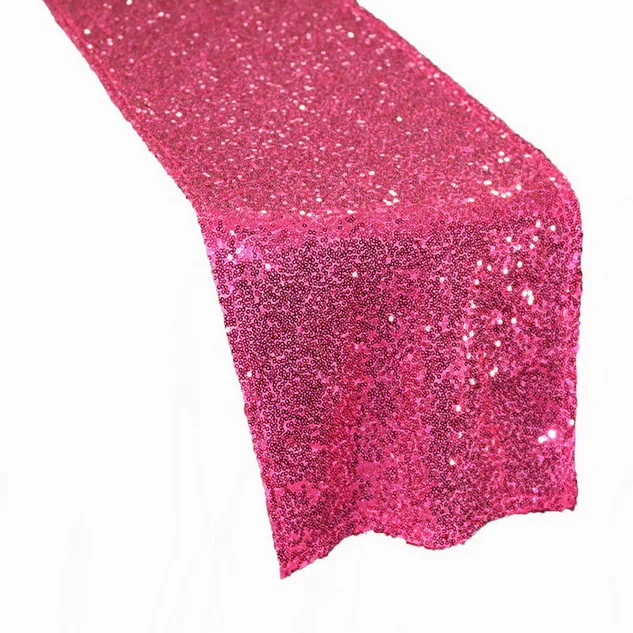 Fuchsia Pink SMOPOR Рождественский розовое золото вышивки дорожка на стол для свадьбы Банкетный Главная события вечерние обеденный круглый Украшение стола - Цвет: Fuchsia Pink