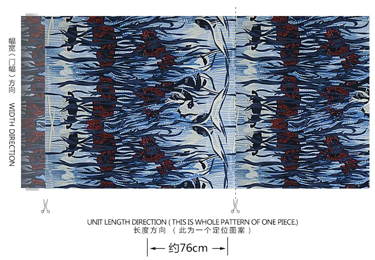 Абстрактный Цветочный и горошек чистый шелк с рисунком креп de chine ткань синие