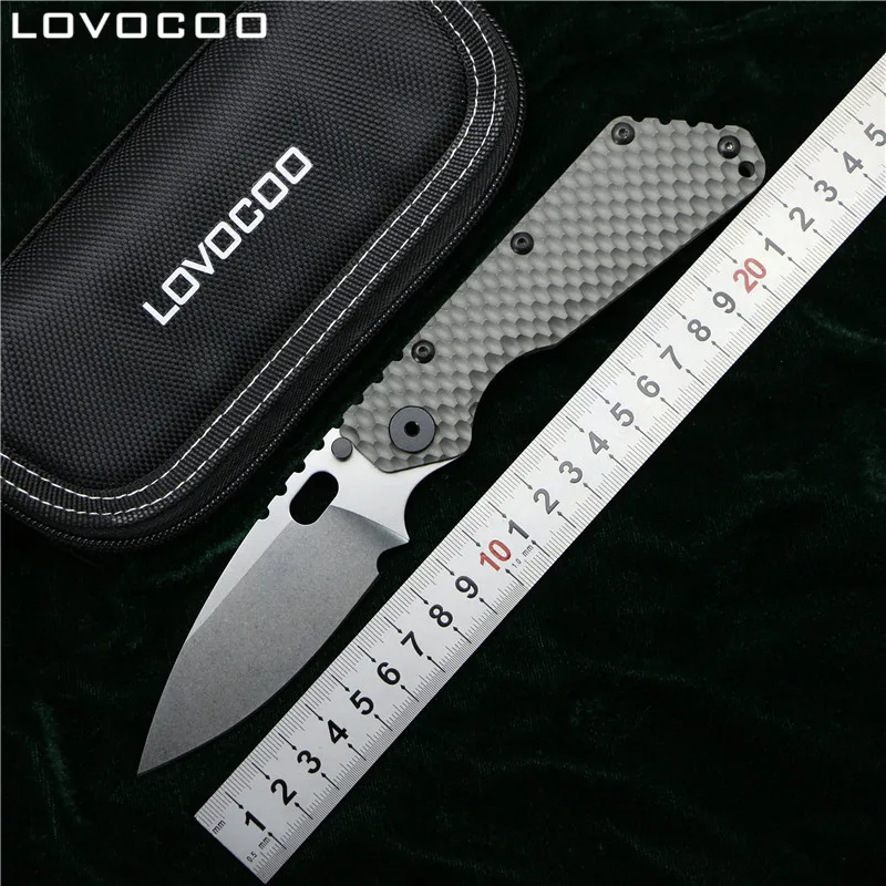 Складной нож LOVOCOO SMF D2 лезвие титановый нудист/ямы ручка медная шайба кухонные