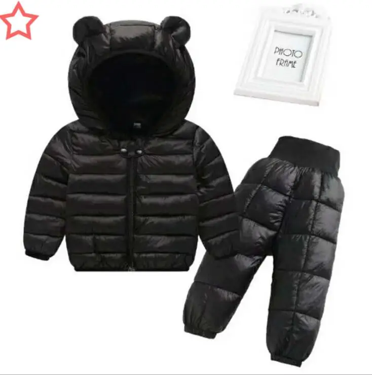 1-5 yrs 2019 new baby boy and girls winter hooded jacket coat+trousers Waterproof snow warm suit children clothing | Детская одежда и