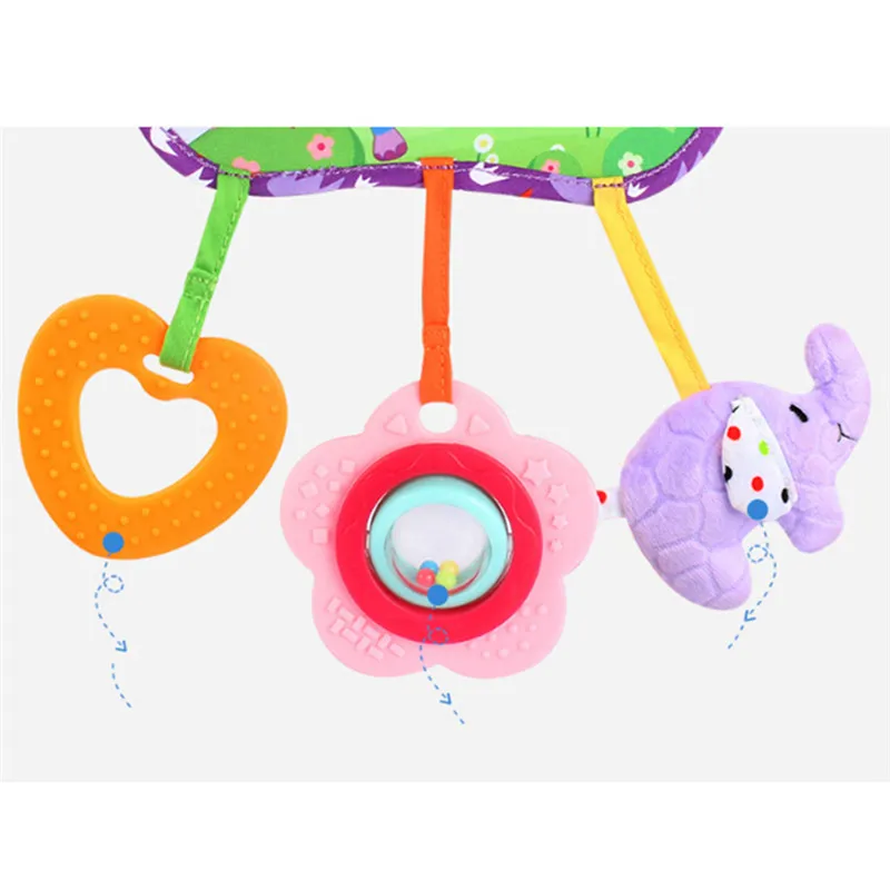 

Baby Plush Distorting Mirror Toys Baby Hanging Bed Bell Containing Teether Rattles Baby Animal Plush Doll Gifts