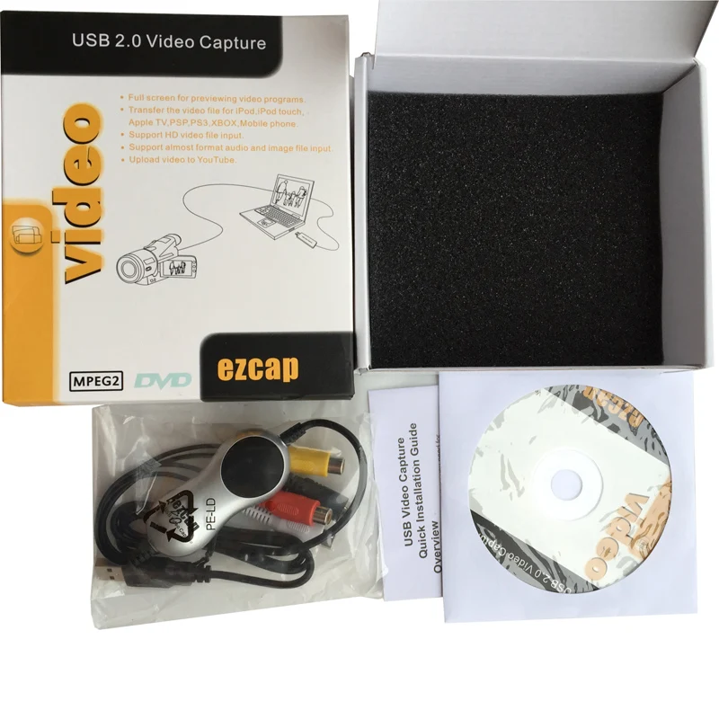 Карта захвата видео USB2.0 с функцией снимка для Windows XP VISTA 7/8/10 32/64 бит