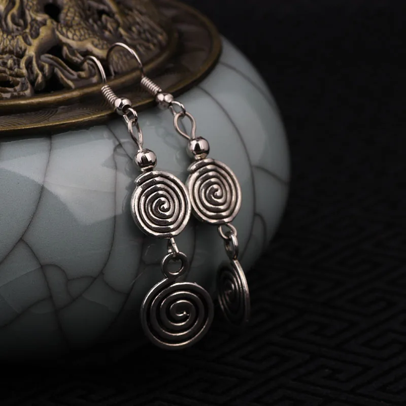 Сценические висячие серьги в винтажном тибетском стиле для творчества новые