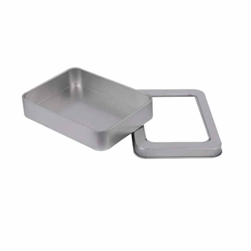 Сверху прозрачным окном крышкой металлический ящик для хранения 12 шт. Олова