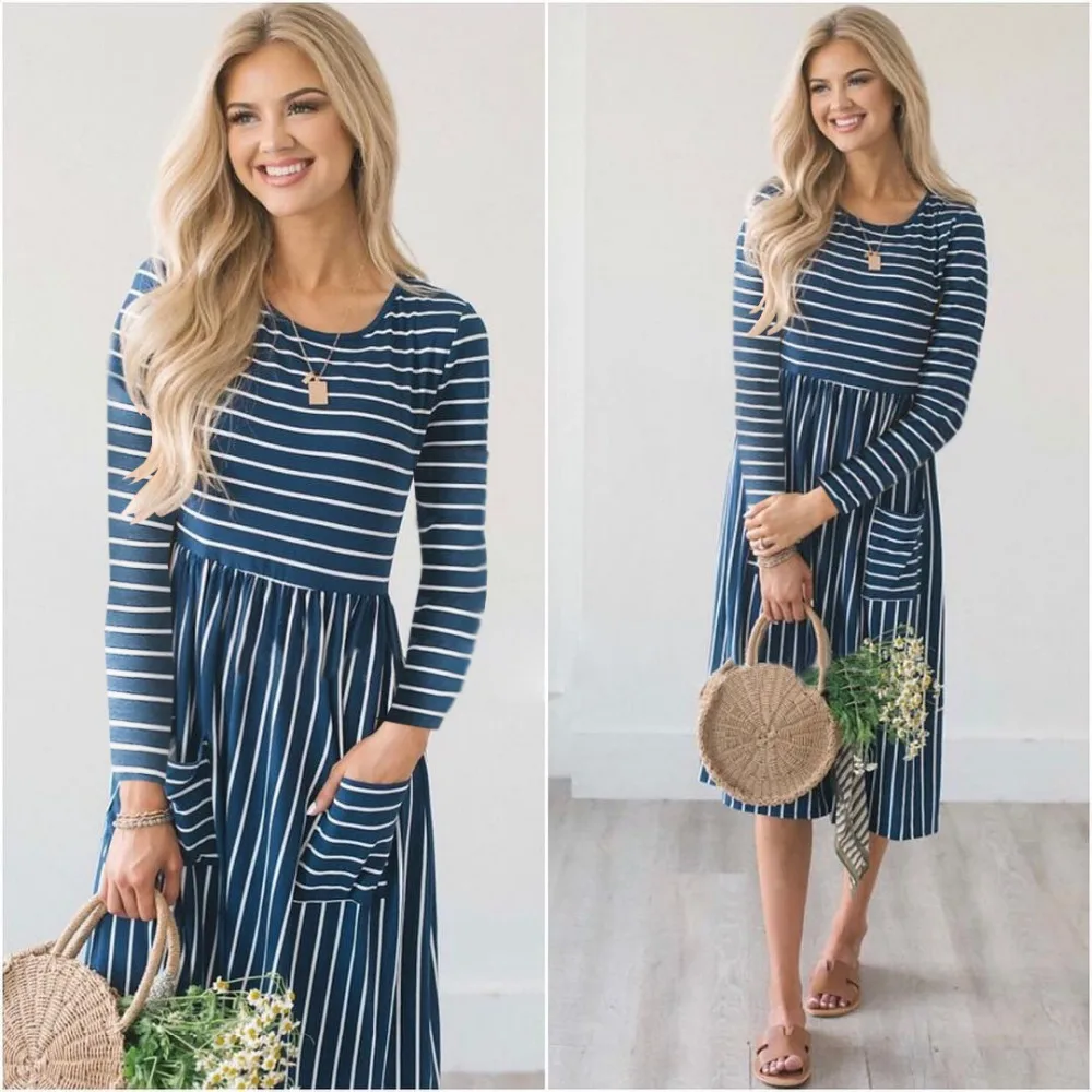 Flowers Print O-Neck Casual Dress Elegant Party Lady Dresses Vestidos Long Sleeve Maxi Pockets Bandage pockets | Женская одежда