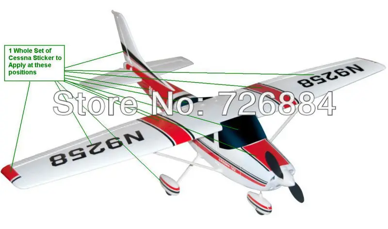 Набор наклеек для радиоуправляемого самолета cessna 182|rc plane stickers|rc setrc sticker |