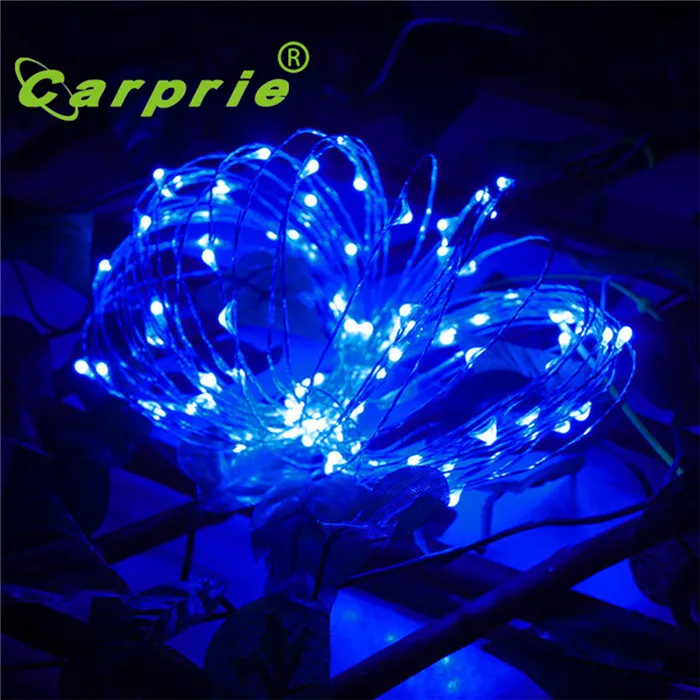 Супер 2 м 20LED кнопки клетка питание Серебряный медный провод мини Фея гирлянды - Испускаемый цвет: Синий