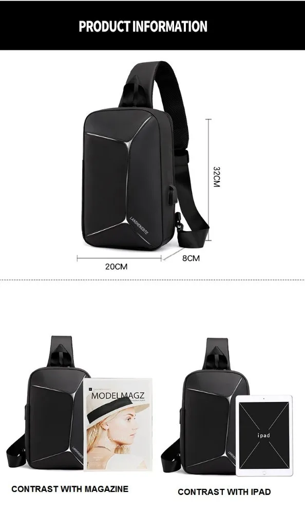 USB рюкзак через плечо Mochilas один ремешок умный рюкзак мужская Сумка дорожная Классическая Подростковая Противоударная городская сумка через плечо