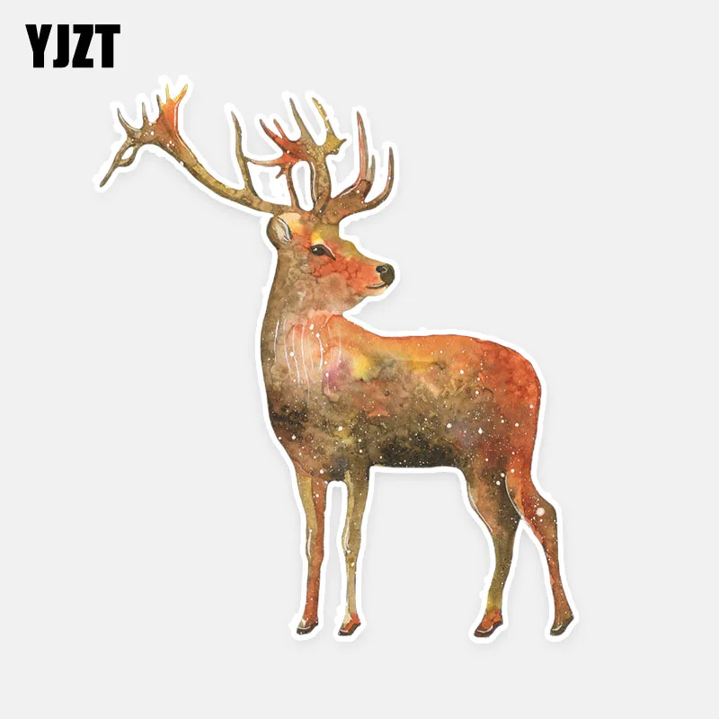 

YJZT 14CM*16CM Lovely Animal Deer Decal Decoration Car Sticker PVC Car-styling 5-0653
