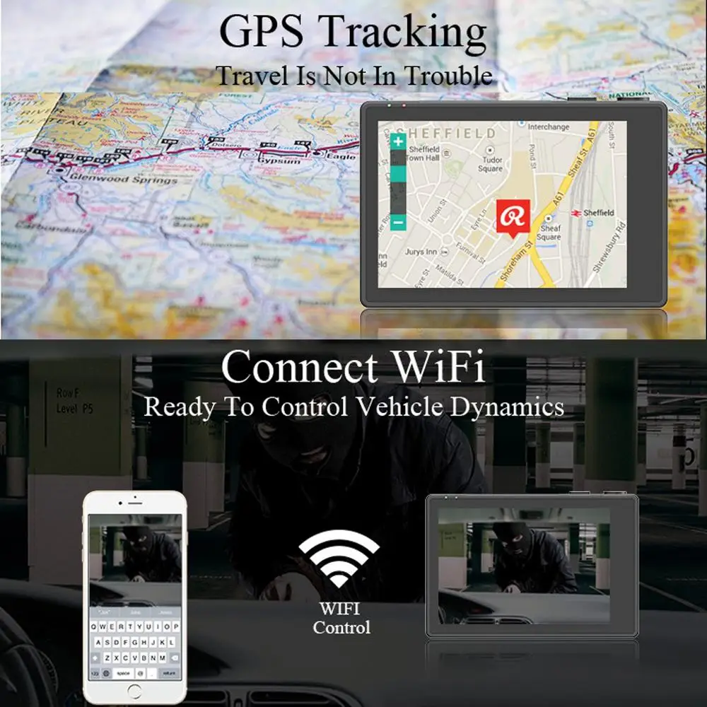 ZUCZUG 3,0 ''сенсорный экран 4K Ultra HD gps wifi Автомобильный видеорегистратор 2160P DVR с 1080P тыловой камерой ночного видения двойной объектив Dashcam