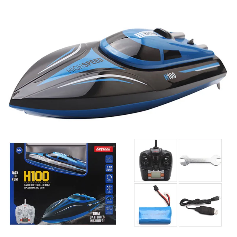 Skytech H100 гоночный Радиоуправляемый катер 2,4 ГГц 4 канала 30 км/ч высокоскоростная лодка с дистанционным управлением ЖК-экран низкого напряжения сигнализация уличные игрушки