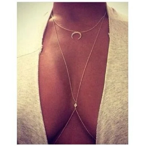 Модные женские ожерелья и бижутерия для тела сексуальные цепочки Стразы Луна