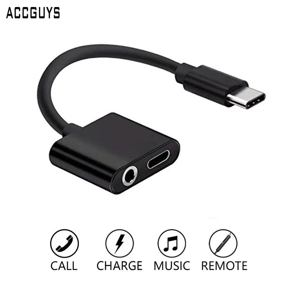 ACCGUYS 3 в 1 тип-c до 3,5 мм кабель для наушников адаптер для Pixel 2 2XL usb type C до 3,5 AUX аудио разъем для Xiaomi 6 htc U12 U11