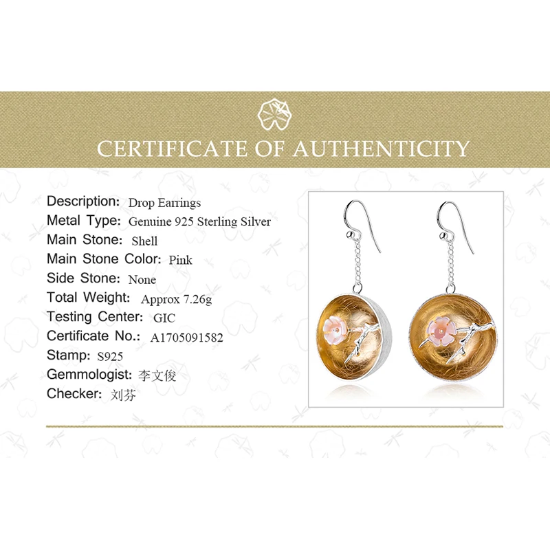 Lotus Fun Реальные Стерлингового Серебра 925 Природных Оболочки Ювелирных Украшений