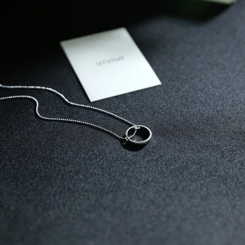 Collier femme argent Серебро 925 цепочка кулоны Чокер-колье ювелирные изделия простое ожерелье с подвеской mujer moda pingente neckless