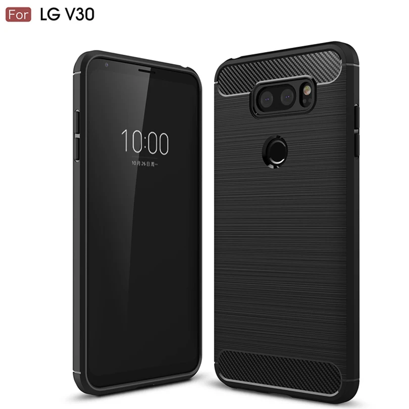 Для LG V30 чехол из углеродного волокна тонкий прочный бронированный