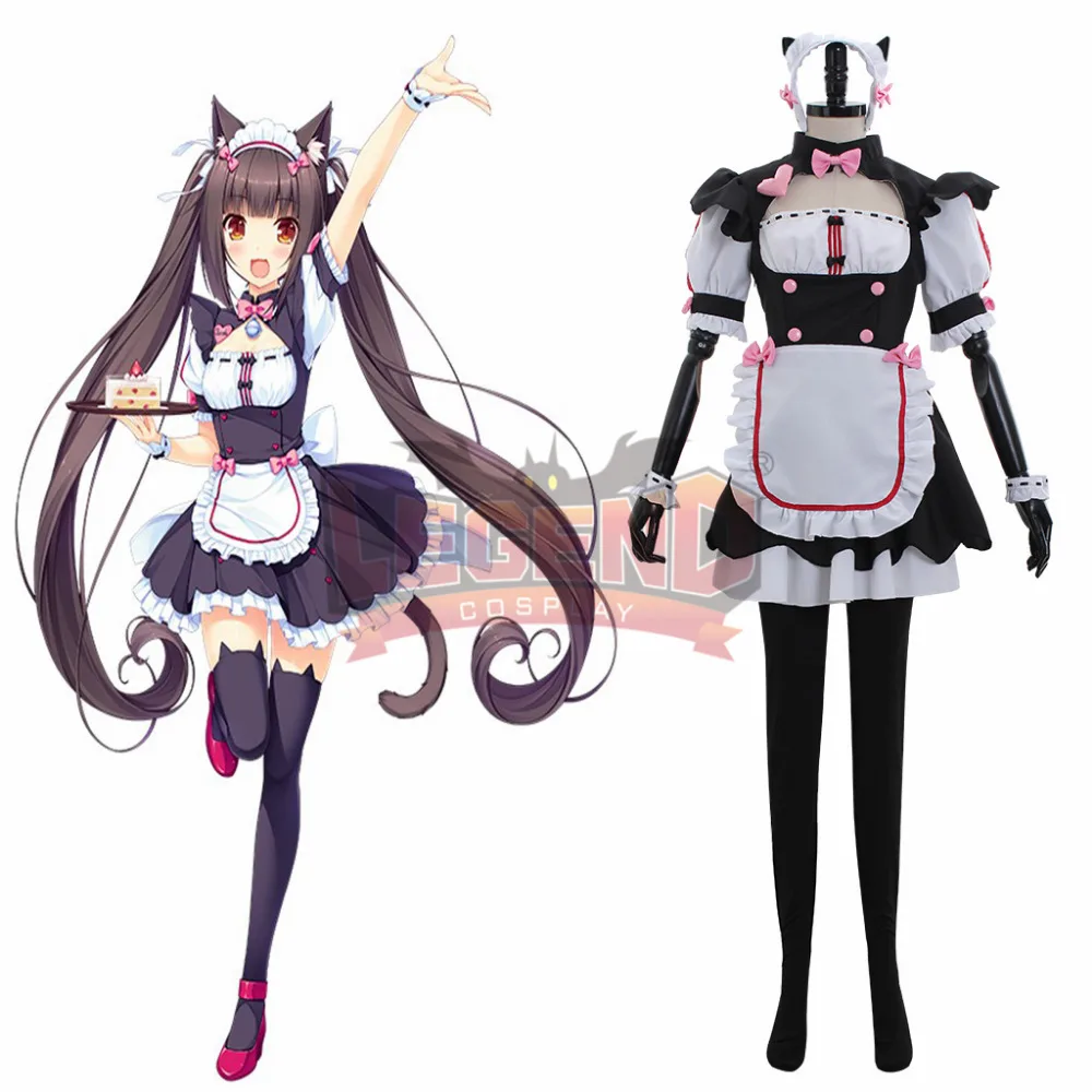 Костюм горничной NEKOPARA Chocola для косплея взрослых полный комплект все размеры на