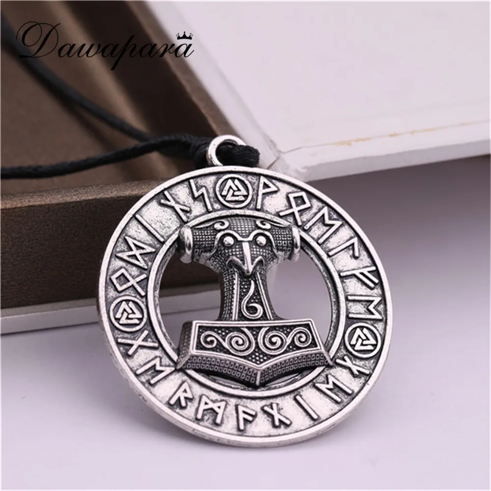 Женское и мужское колье с черной линией в скандинавском стиле|thor hammer|pendant jewelryjewelry